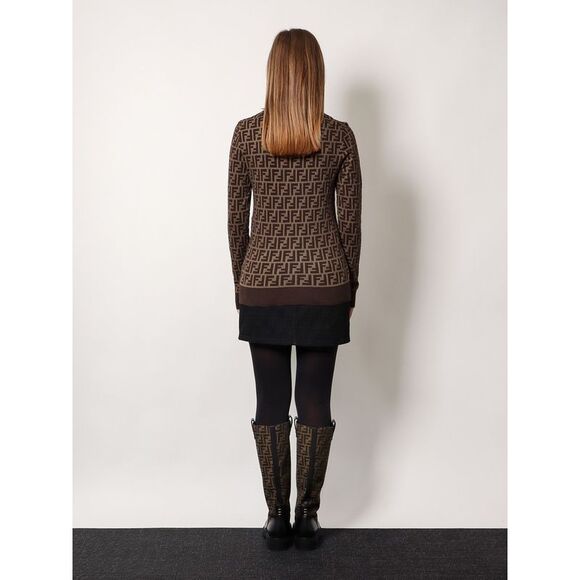 Fendi Women Cotton Sweater With Ff Motif - Picture 4 of 5